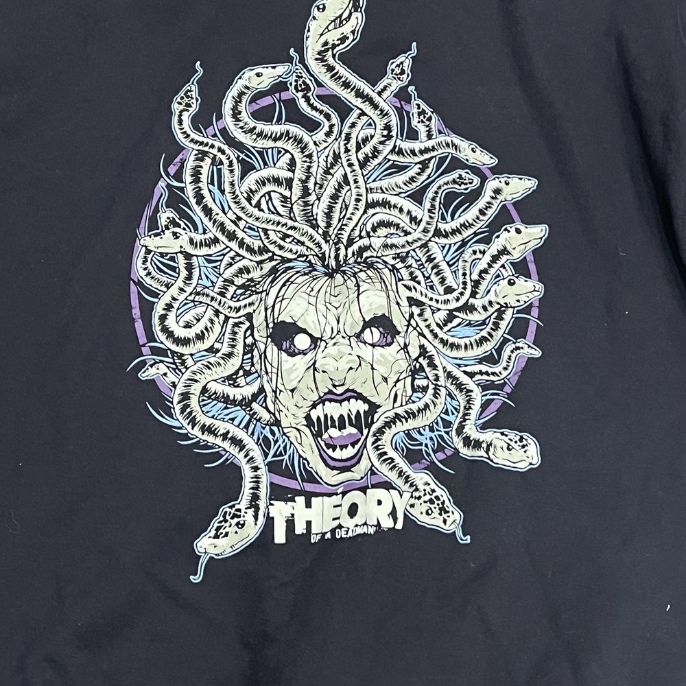 Theory of a Deadman Band Hoodie XL Black Heavy Blend Zip Up Medusa Graphic - Picture 8 of 8